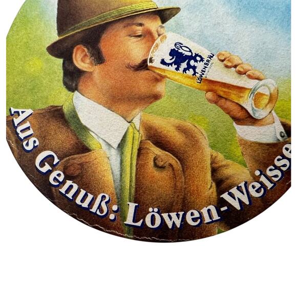 Coasters Lot 24 Lowen Weisse Beer Round Dual Sided Image Paper Cardboard 4 Inch - Picture 12 of 13